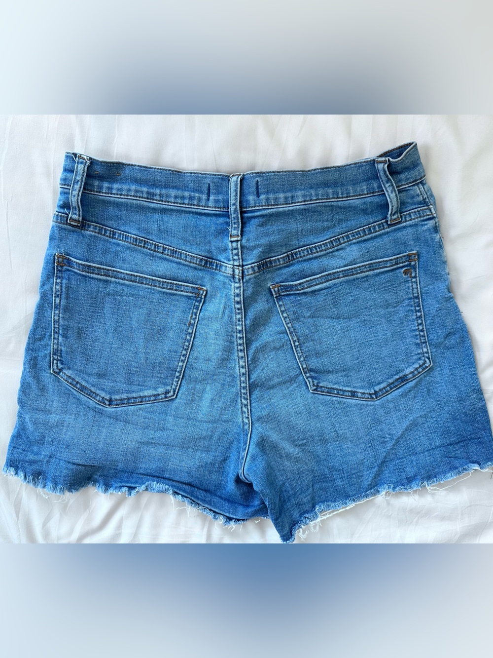 Madewell High Rise Button Fly Raw Hem Jean Shorts  - Size 28